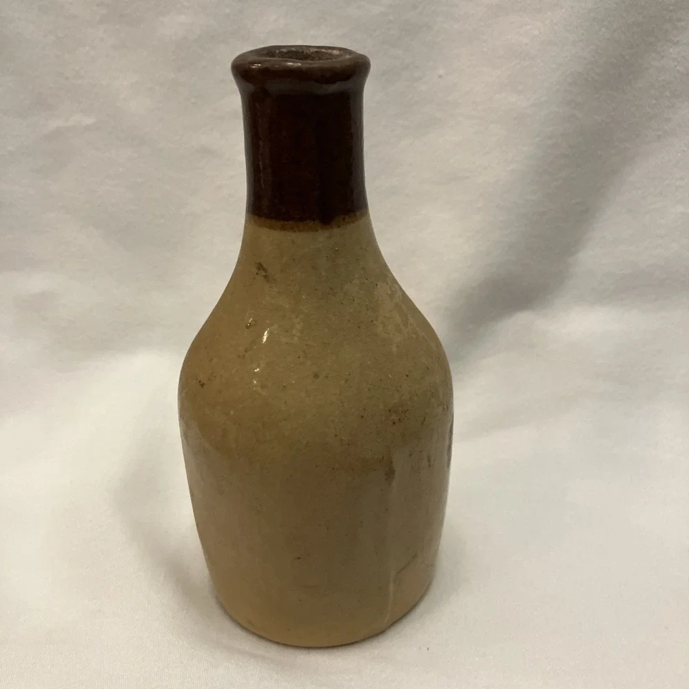 HOUSE OF TROYDON Stoneware Talc For Men Vintage Brown Crock Bottle w/ Cork